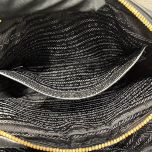 Prada Vitello Phenix Double Zip Black Camera Bag