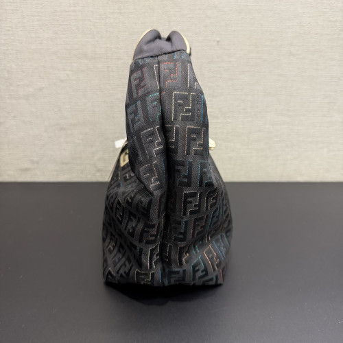  Fendi Zucca Hobo Shoulder Bag Black