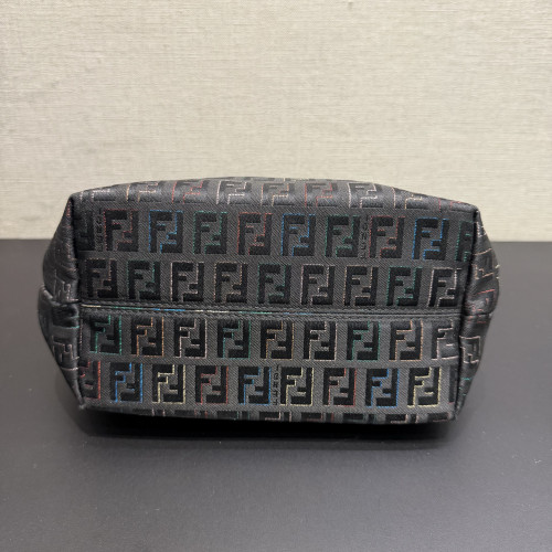  Fendi Zucca Hobo Shoulder Bag Black