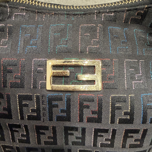  Fendi Zucca Hobo Shoulder Bag Black