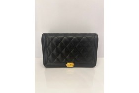 Chanel Boy Wallet on Chain Caviar Leather, Gold Tone Hardware