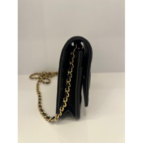 Chanel Wallet on Chain Caviar Leather, Gold Tone Hardware