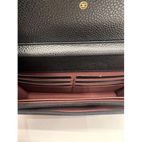 Chanel Wallet on Chain Caviar Leather, Gold Tone Hardware