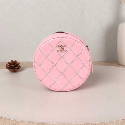 Preloved Chanel Round Clutch with Chain-DS60805563-DV Preloved Chanel Round Clutch with Chain-DS60805563-DV