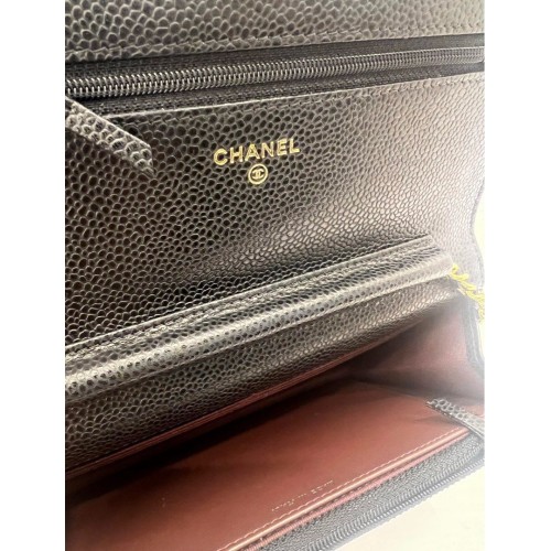 Chanel Wallet on Chain Caviar Leather, Gold Tone Hardware