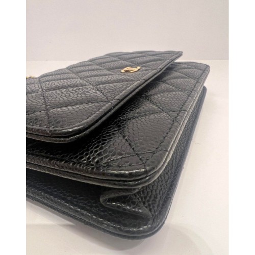 Chanel Wallet on Chain Caviar Leather, Gold Tone Hardware