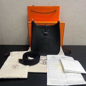 Hermes Evelyne 16 Amazone Black Taurillon Clemence Leather, Gold Tone Hardware