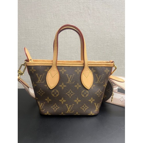 Louis Vuitton Neverfull BB Monogram Beige Microchip, Gold Tone Hardware