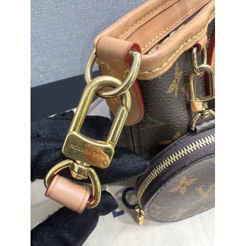 Louis Vuitton Neverfull BB Monogram Beige Microchip, Gold Tone Hardware