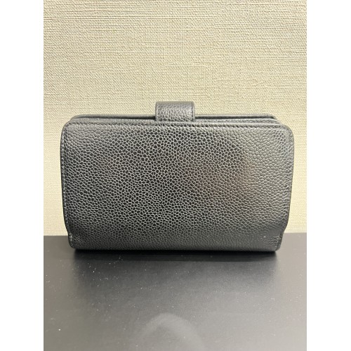 Chanel Vintage Bifold Wallet Black Caviar