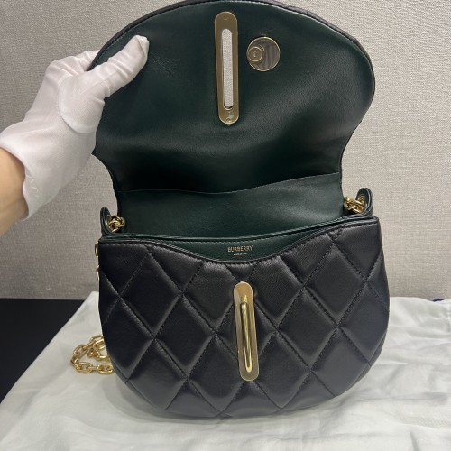 Burberry Rocking Horse Black Lambskin Crossbody Bag