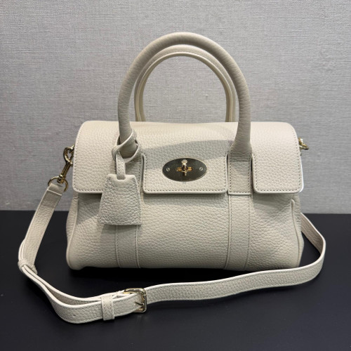 Mulberry Bayswater Leather Satchel Chalk