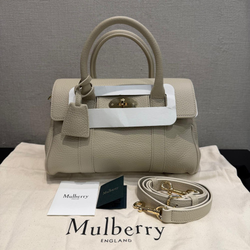 Mulberry Bayswater Leather Satchel Chalk