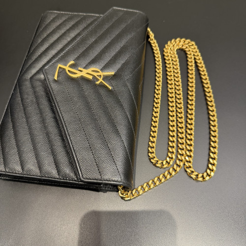 Saint Laurent Cassandre Envelope Chain Wallet