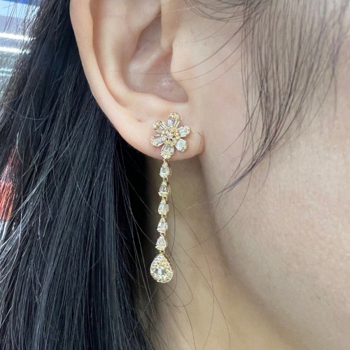 Asherée WG106 DIAMOND EARRING, K18YG 3.342gms, DIA 1cts 