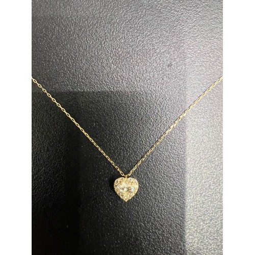 Asherée WG116 DIAMOND PENDANT W/CHAIN, K18YG 1.105gms, DIA 0.27cts 