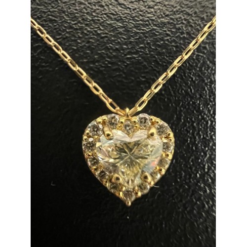 Asherée WG116 DIAMOND PENDANT W/CHAIN, K18YG 1.105gms, DIA 0.27cts 