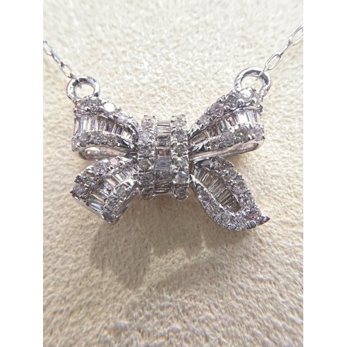 Asherée WG117 DIAMOND PENDANT W/CHAIN   ,K18WG 2.142gms ,DIA 0.5cts   