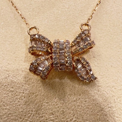 WG118 5429041 DIAMOND PENDANT W/CHAIN, K18YG 2.206gms, DIA 0.5cts 