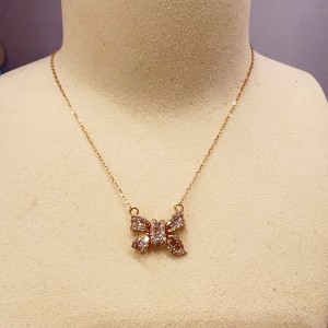 WG118 5429041 DIAMOND PENDANT W/CHAIN, K18YG 2.206gms, DIA 0.5cts 