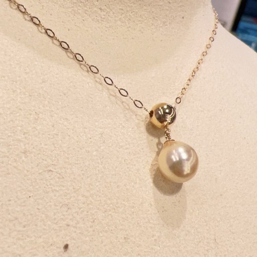 Asherée WG122 PEARL PENDANT W/CHAIN, K18YG 0.832gms, DIA 0cts 