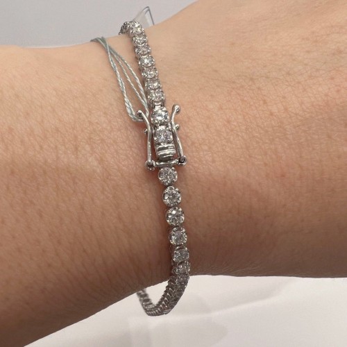 Asherée WG2 DIAMOND BRACELET, K18WG 5.513gms, DIA 3cts 