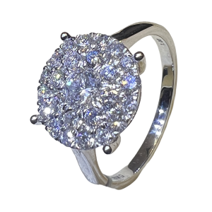 Asherée WG37 DIAMOND RING ,K18WG 3.304gms ,DIA 1cts