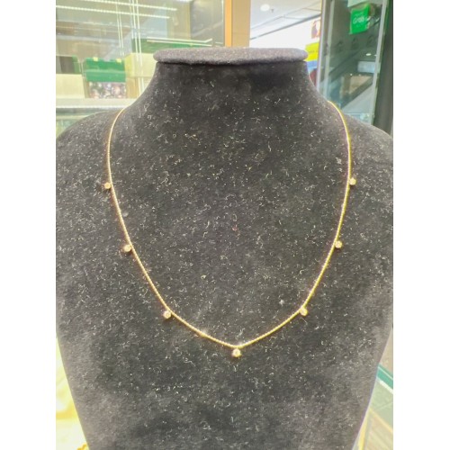 Asherée WG41 DIAMOND NECKLACE, K18YG 1.383gms, DIA 0.3cts 