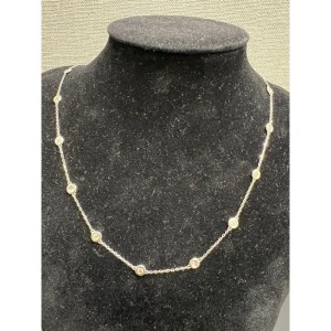 Asherée WG52 DIAMOND NECKLACE, K18WG 5.558gms, DIA 1cts 