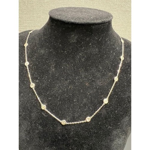 Asherée WG52 DIAMOND NECKLACE, K18WG 5.558gms, DIA 1cts 
