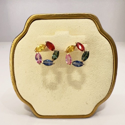 Asherée WG79 SAPPHIRE EARRING, K18YG 1.072gms, DIA 0cts 