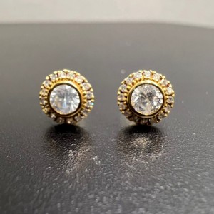 Asherée WG82 DIAMOND EARRING, K18YG 0.958gms, DIA 0.66cts 