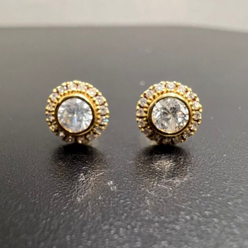 Asherée WG82 DIAMOND EARRING, K18YG 0.958gms, DIA 0.66cts 