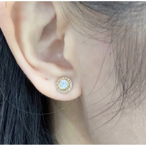 Asherée WG82 DIAMOND EARRING, K18YG 0.958gms, DIA 0.66cts 