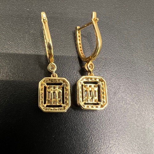 Asherée WG83 DIAMOND EARRING, K18YG 3.301gms, DIA 0.9cts 