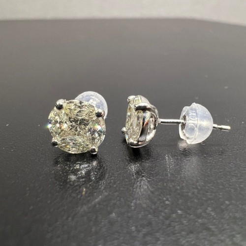 Asherée WG86 DIAMOND EARRING, K18WG 1.1gms, DIA 1cts 