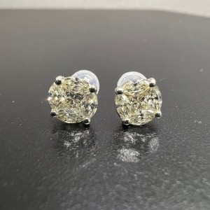 Asherée WG86 DIAMOND EARRING, K18WG 1.1gms, DIA 1cts 