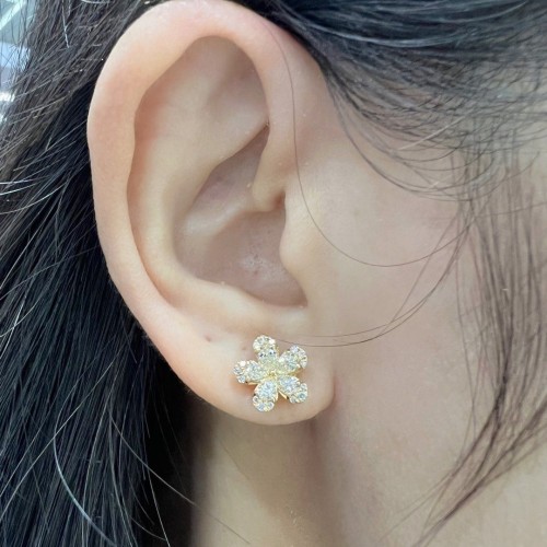 Asherée WG88 DIAMOND EARRING, K18YG 1.67gms, DIA 0.7cts 