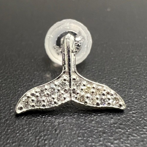Asherée  WG96 DIAMOND EARRING, K18WG 0.55gms, DIA 0.12cts 