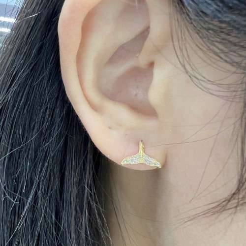 Asherée WG97 DIAMOND EARRING, K18YG 0.695gms, DIA 0.12cts 