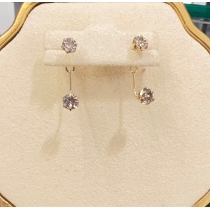Asherée WG98 DIAMOND EARRING, K18YG 0.625gms, DIA 1cts 
