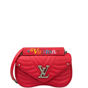 Preloved Louis Vuitton New Wave Chain Bag MM Calfskin Red-hd041326b2-MX25
