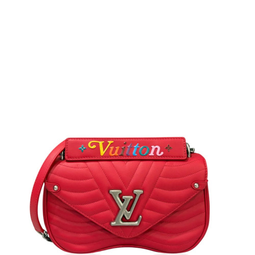 Preloved Louis Vuitton New Wave Chain Bag MM Calfskin Red-hd041326b2-MX25