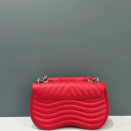 Preloved Louis Vuitton New Wave Chain Bag MM Calfskin Red-hd041326b2-MX25