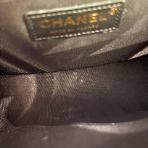 Preloved Chanel Medium Boy Flap Calfskin Black-hm062626a1-MX25