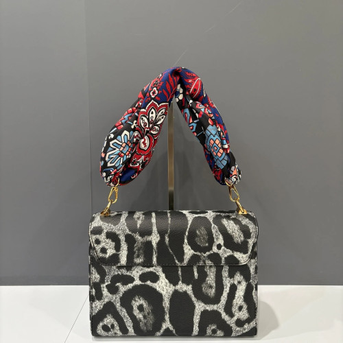 Preloved Louis Vuitton Wild Animal Print Scarf Handle Twist MM Calfskin Black White Grey-hs060126a2-MX25