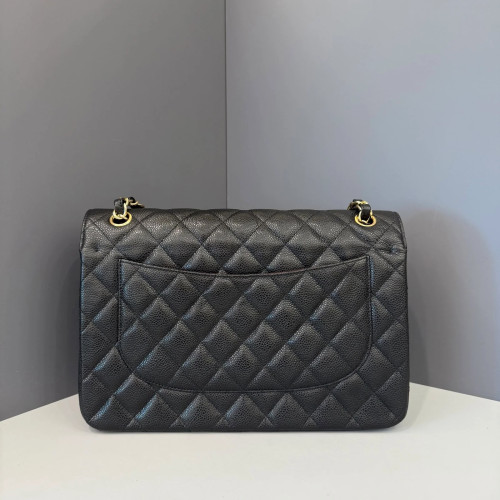 Preloved Chanel Jumbo Double Flap Grained Calfskin Black-mx040126c2-MX25