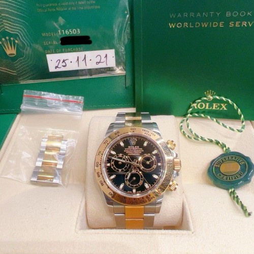 Daytona 40 Ref 116503 Half Gold in Black Dial