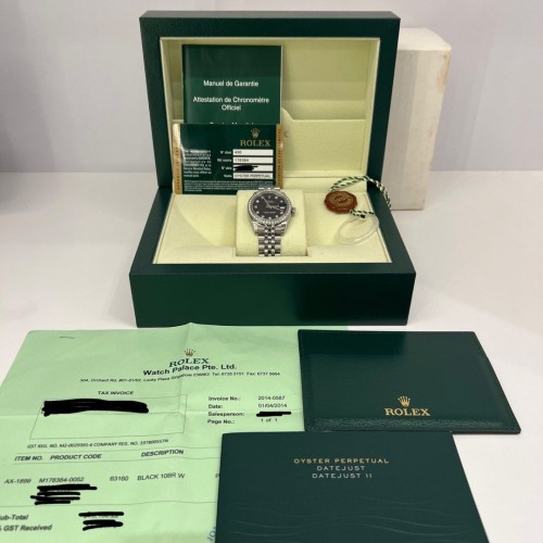 Datejust 31 Ref 178384 Factory Diamond Bezel
