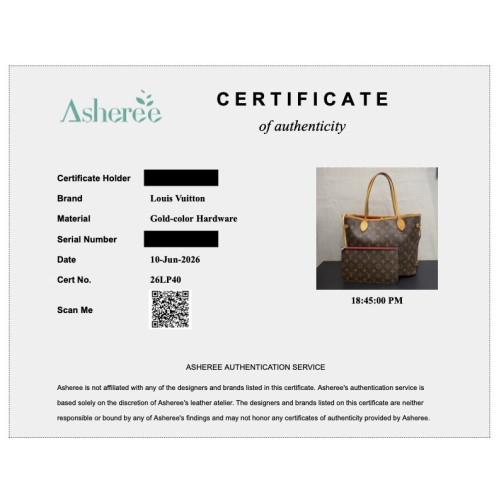 Authentication Certificate 26LP40 Authentication Certificate 26LP40